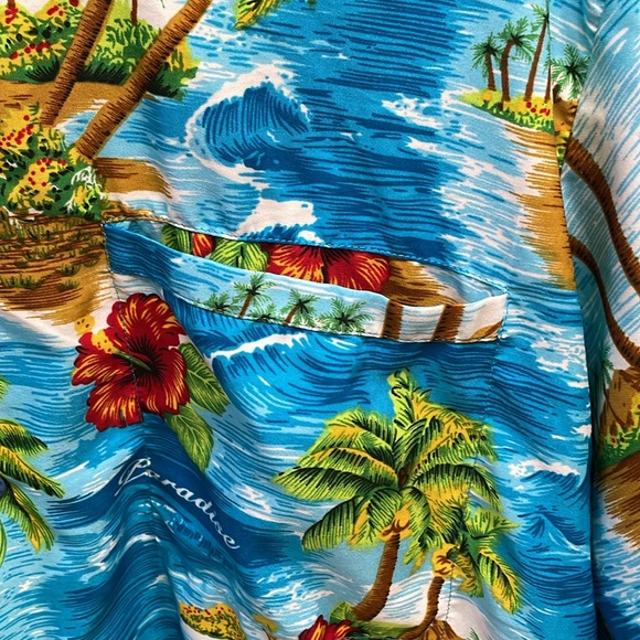 Rima Men’s Classic Short Sleeve Button Down Beach Shirt Blue Large - Picture 3 of 8